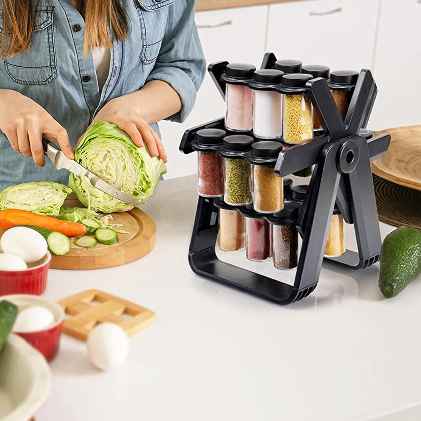 GiraTempero 360™ – Organizador Premium com 18 Frascos