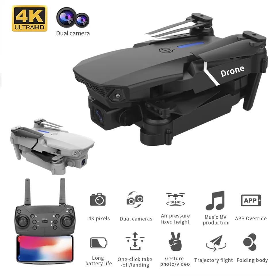 Mini Drone E998 Pro Com Câmera Dupla 4k Full Hd Wifi