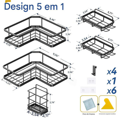 Kit de 5 Cestas Organizadoras Multiuso