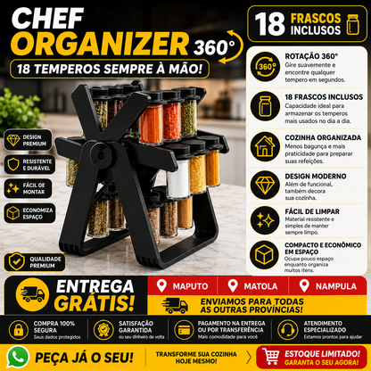 GiraTempero 360™ – Organizador Premium com 18 Frascos