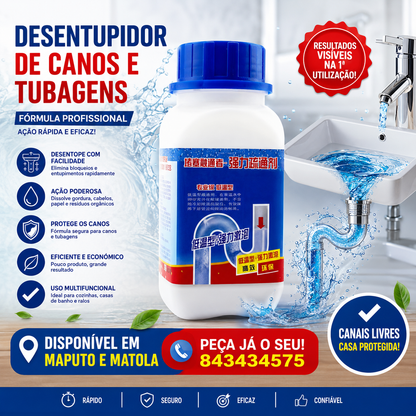 ⚡ Ação Rápida – Desentupidor de Canos em Pó!