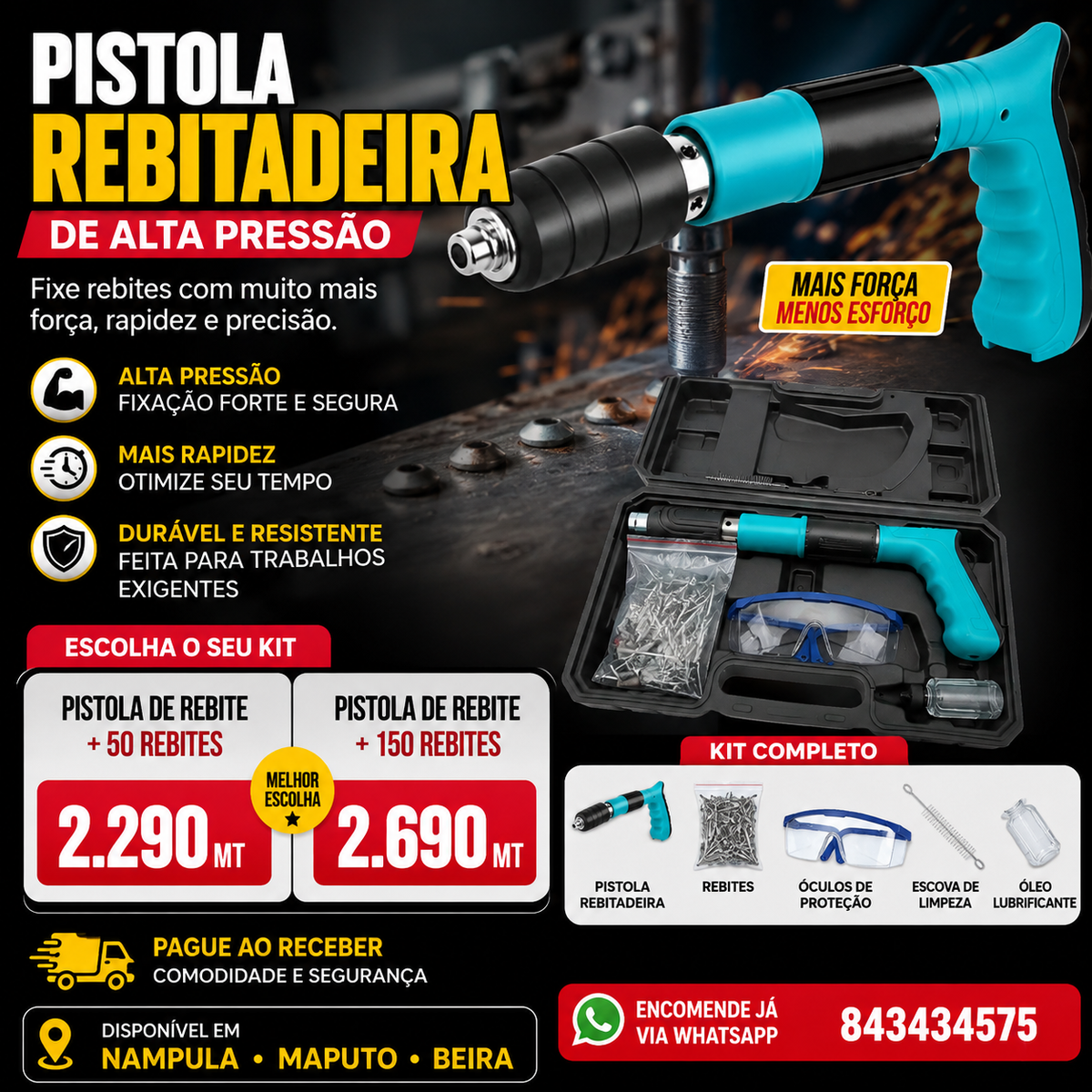 Pistola Rebitadeira De Alta Pressão