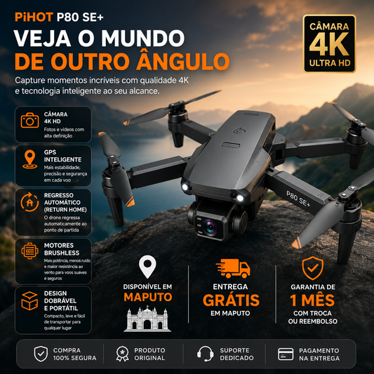 PiHOT P80 SE+ Drone GPS com Câmara 4K
