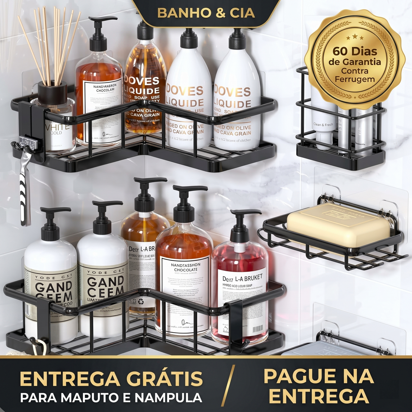 Kit de 5 Cestas Organizadoras Multiuso
