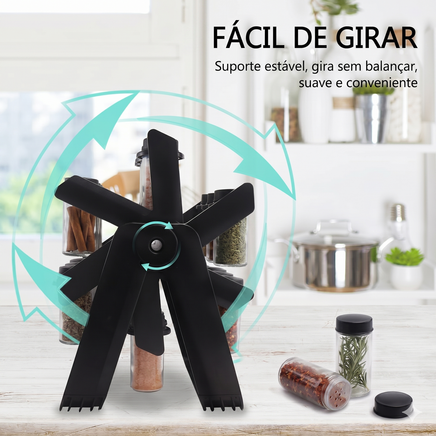 GiraTempero 360™ – Organizador Premium com 18 Frascos