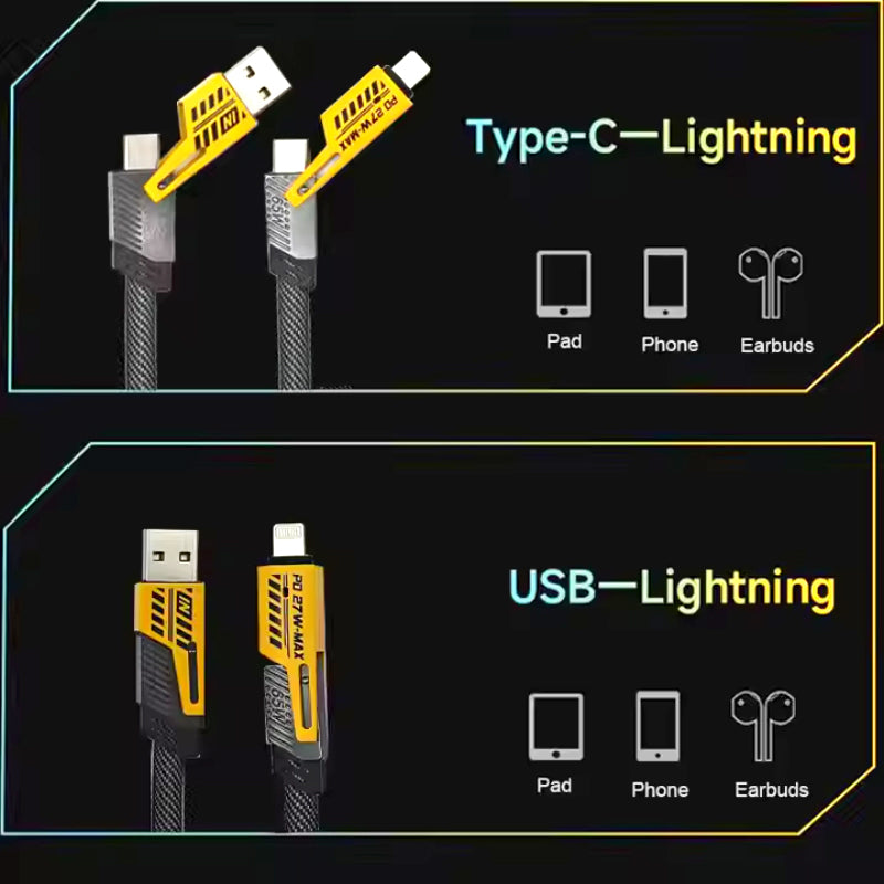 Cabo Profissional 4-em-1 65W UltraCharge