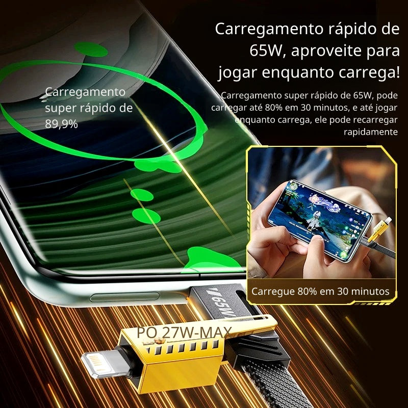 Cabo Profissional 4-em-1 65W UltraCharge