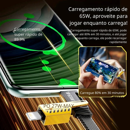 Cabo Profissional 4-em-1 65W UltraCharge